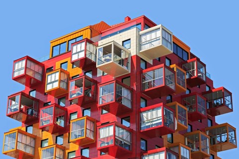Colorful residential tower