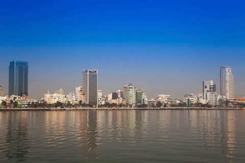 View over the Han River on downtown Da Nang