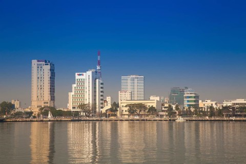 View over the Han River on downtown Da Nang