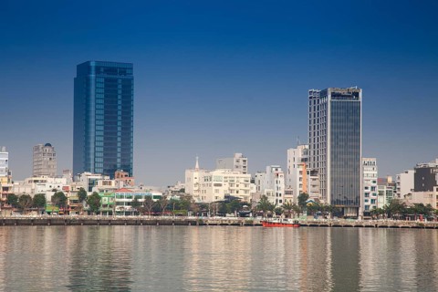 View over the Han River on downtown Da Nang