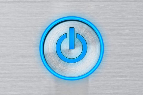 Blue power button
