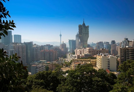 Casino Grand Lisboa and Macau Tower in the background