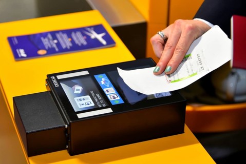 Boarding pass with barcode