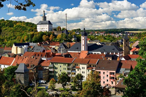 Osterburg castle and historic centre of Weida