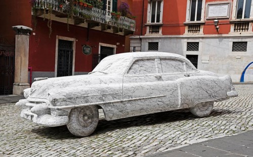 Cadillac marble sculpture