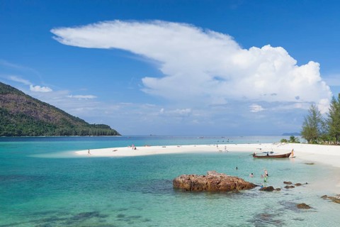 White strip of sand