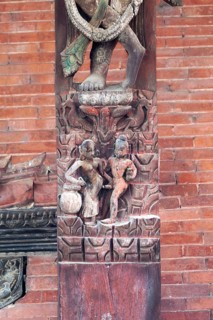 Erotic figures carved in wood