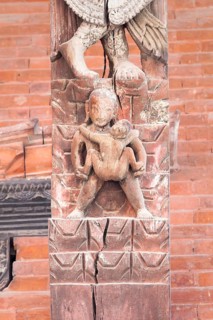 Erotic figures carved in wood