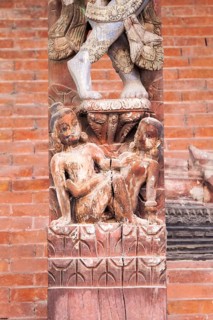 Erotic figures carved in wood