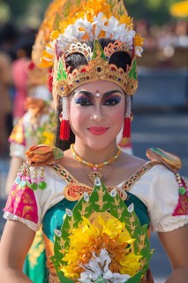 Balinese woman performing at the opening parade of the 2015 Bali Arts Festival