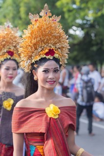 Balinese artists performing at the opening parade of the 2015 Bali Arts Festival