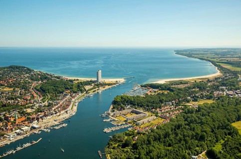 Mouth of the Trave and Hotel Maritim
