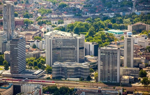 Essen City with the new Schenker headquarters at the Post Tower