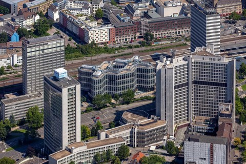 Essen City with the new Schenker headquarters at the Post Tower