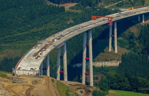 Highway construction between Meschede and highway bridge A46 Nuttlar
