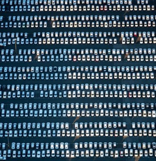 Large parking lot for new cars