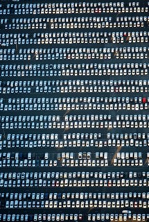 Large parking lot for new cars