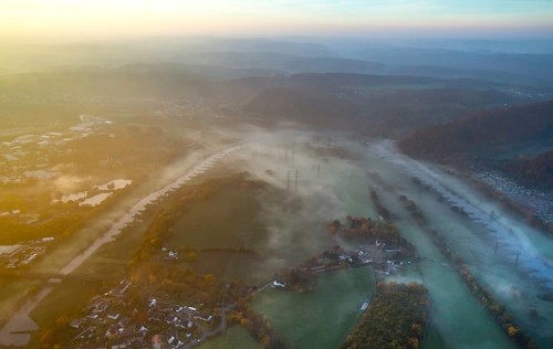 Fog at the river Ruhr