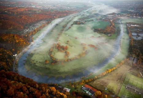 River Ruhr in fog