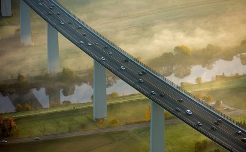 Ruhr viaduct over Ruhr with traffic