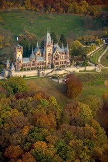 Drachenburg Castle in autumn