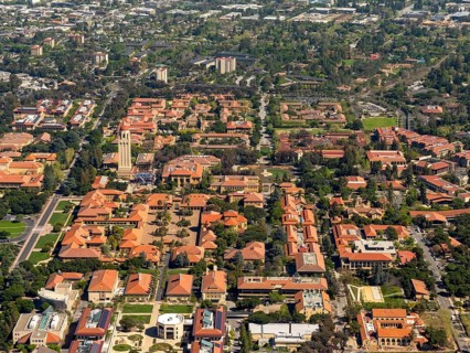 University Campus Stanford University with Hoover Tower