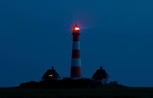 Westerhever Lighthouse at night