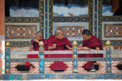 Monks in the Tamzhing Monastery