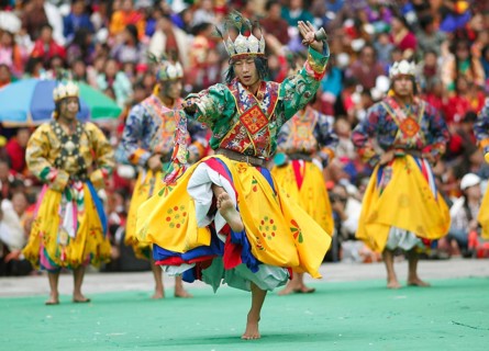 Dancers at the Tashichho Dzong monastery festival