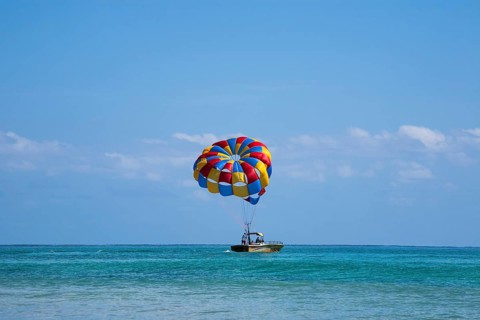 Parasailing on the Caribbean Sea