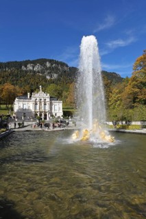 Linderhof Palace in autumn