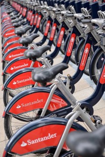 Santander Cycle Hire Boris Bikes at a docking station