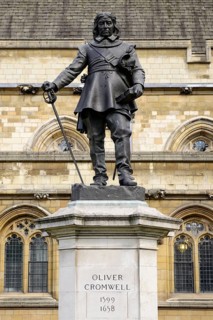 Statue of Oliver Cromwell outside the Houses of Parliament