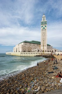 Hassan II Mosque and beach