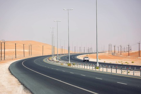 Road in the desert at Al Hamaim
