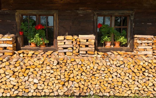 Firewood in front of Kappl-Hof