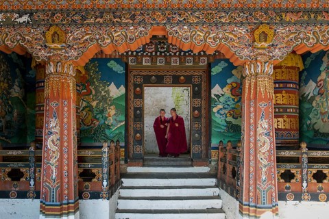 Monks at Trongsa Dzong