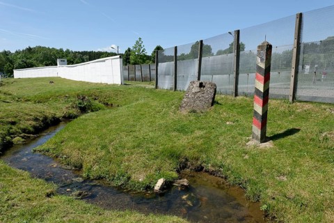 Border post of GDR border to the former GDR