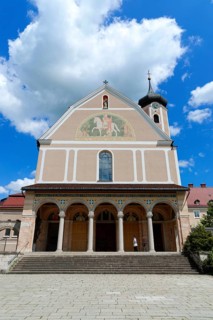 Church facade with entrance hall