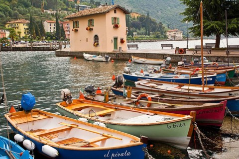 Rowing boats in harbour