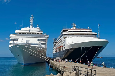 Cruise ships at anchor