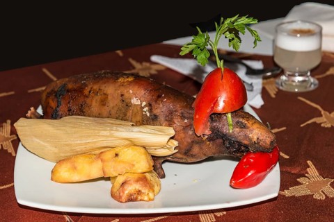 Roasted guinea pig Cuy chactado