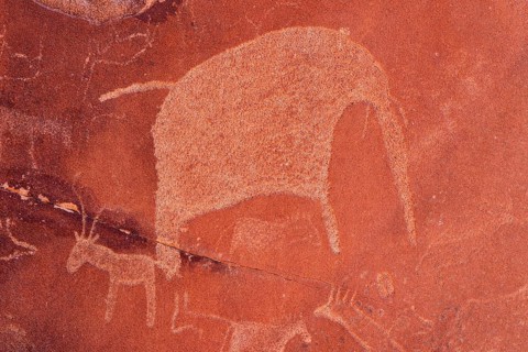 Neolithic petroglyphs of an elephant