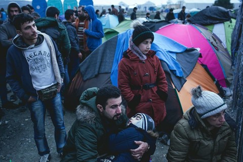 Idomeni refugee camp on the Greek Macedonia border