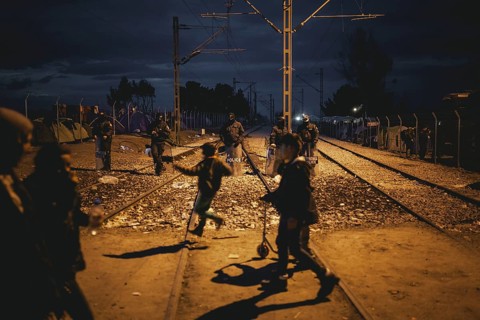 Idomeni refugee camp on the Greek Macedonia border