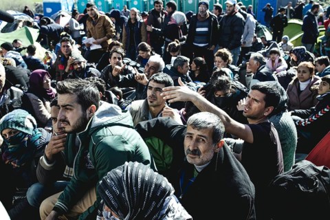 Idomeni refugee camp on the Greece-Macedonia border