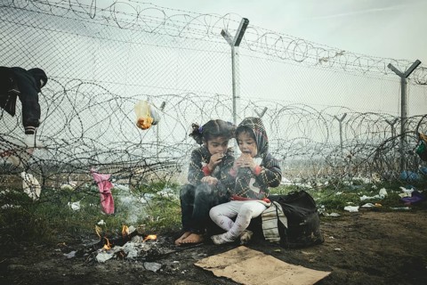 Idomeni refugee camp on the Greece Macedonia border