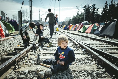 Idomeni refugee camp on the Greece Macedonia border