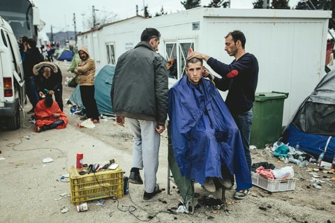 Idomeni refugee camp on the Greece Macedonia border
