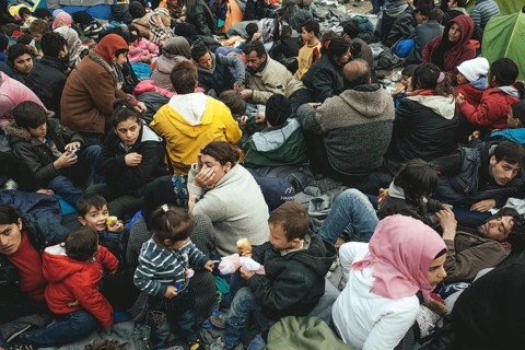 Idomeni refugee camp on the Greece Macedonia border